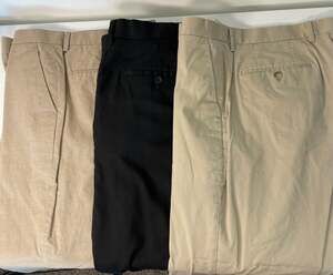 Lot of 3 Men's Dress Chinos: Express Slim/Producer & J.M. Haggar Classic Fit, Si